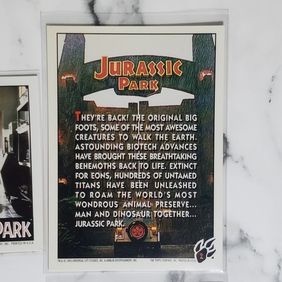 Vintage JP Topps Trading Cards Lot of 10 Jurassic Park Movie Cards Lot #14 - Picture 10 of 10
